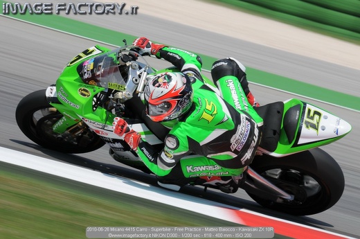 2010-06-26 Misano 4415 Carro - Superbike - Free Practice - Matteo Baiocco - Kawasaki ZX 10R